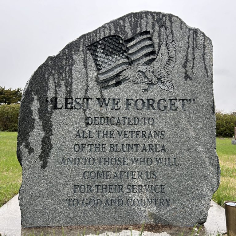 BLUNT, SD “LEST WE FORGET” ALL VETERANS MEMORIAL