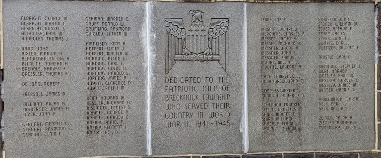 BRECKNOCK TOWNSHIP WORLD WAR II VETERANS MEMORIAL