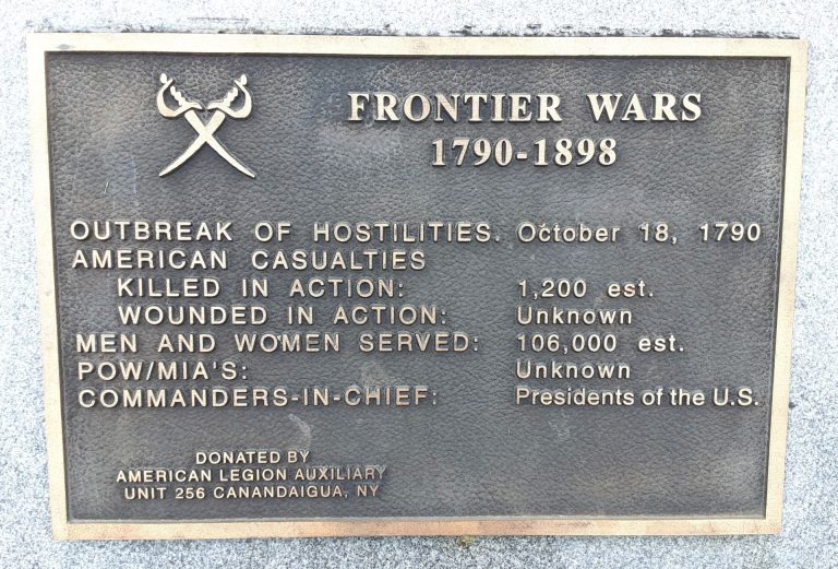 CANANDAIGUA FRONTIER WARS MEMORIAL PLAQUE
