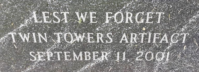 CANANDAIGUA LEST WE FORGET TWIN TOWERS ARTIFACT MEMORIAL STONE