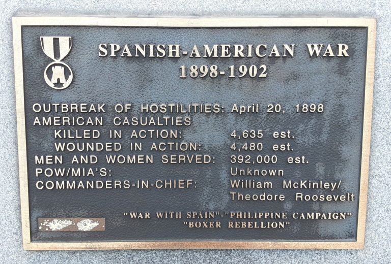 CANADAIGUA SPANISH-AMERICAN WAR MEMORIAL PLAQUE