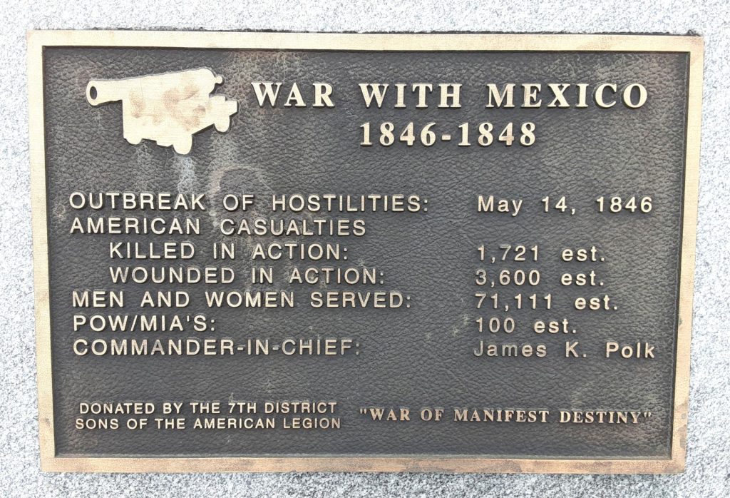 CANANDAIGUA WAR WITH MEXICO MEMORIAL PLAQUE