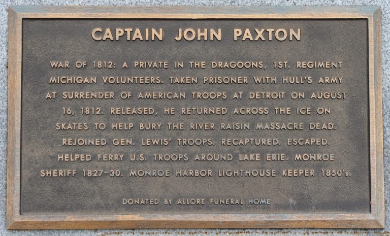 CAPTAIN JOHN PAXTON WAR MEMORIAL PLAQUE