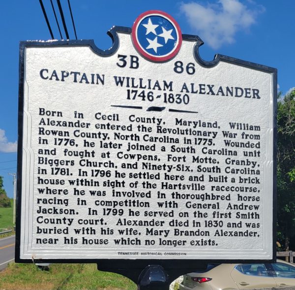 CAPTAIN WILLIAM ALEXANDER REVOLUTIONARY WAR MEMORIAL MARKER