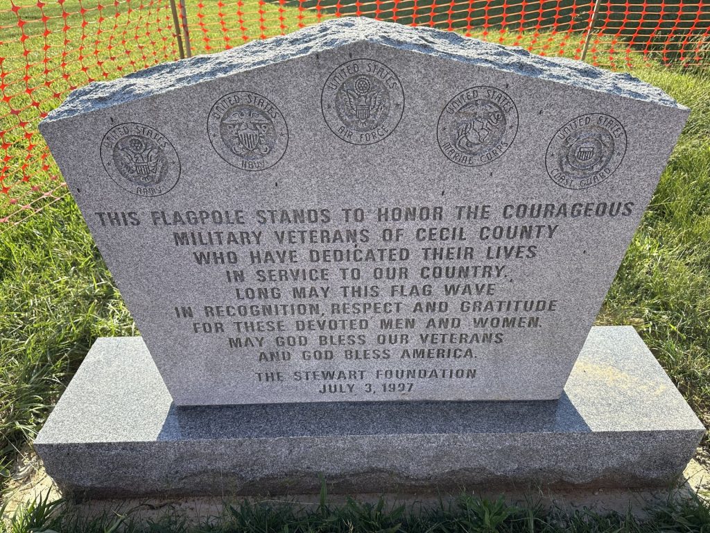 CECIL COUNTY WAR MEMORIAL FLAGPOLE STONE