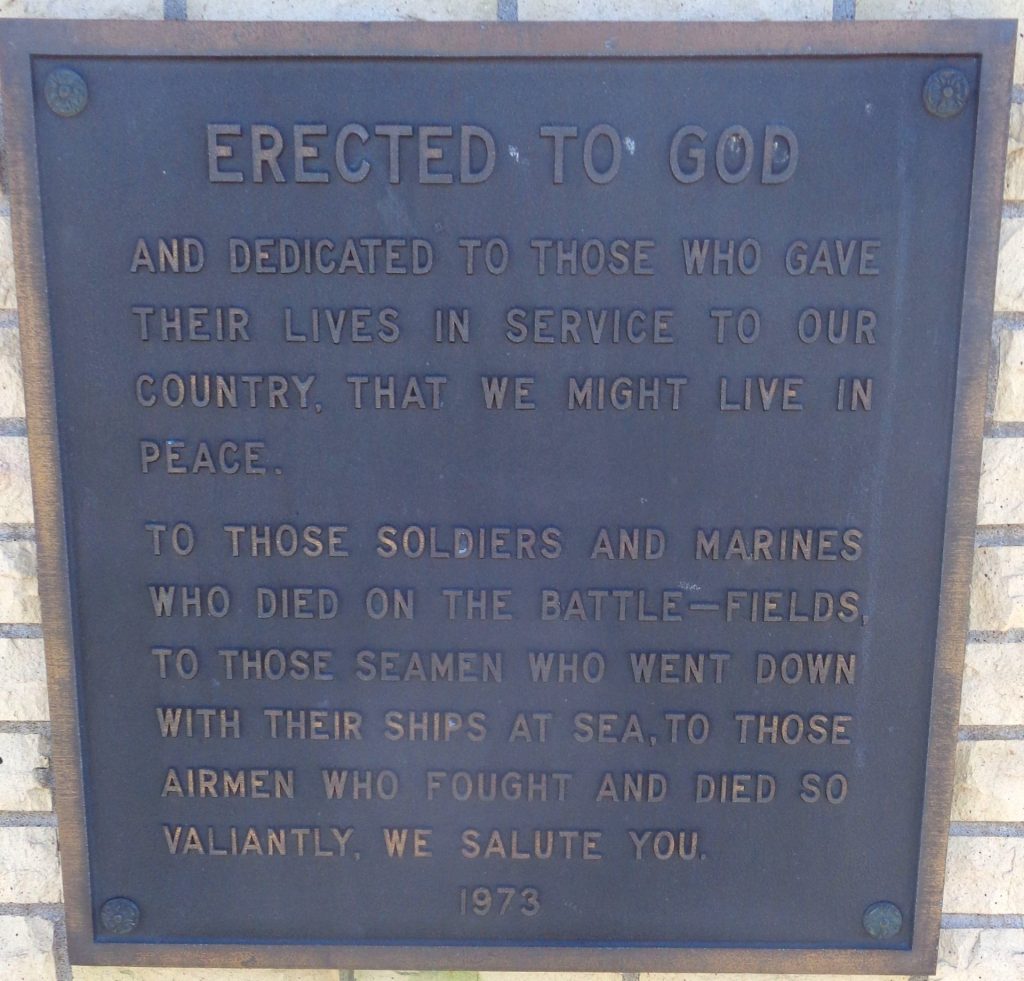 CENTER SUPREME SACRIFICE WAR MEMORIAL PLAQUE