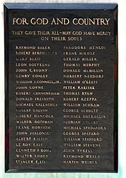 CHICAGO FOR GOD AND COUNTRY WAR MEMORIAL PLAQUE