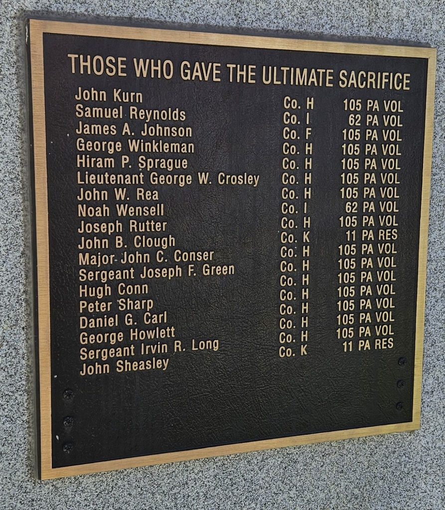 CITIZENS OF REYNOLDSVILLE SOLDIERS & SAILORS CIVIL WAR MEMORIAL PLAQUE