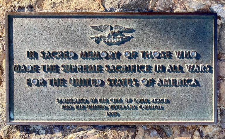 CITY OF LONG BEACH SUPREME SACRIFICE WAR MEMORIAL PLAQUE