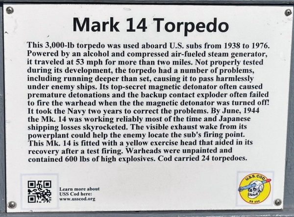 CLEVELAND MARK 14 TORPEDO WAR MEMORIAL PLAQUE
