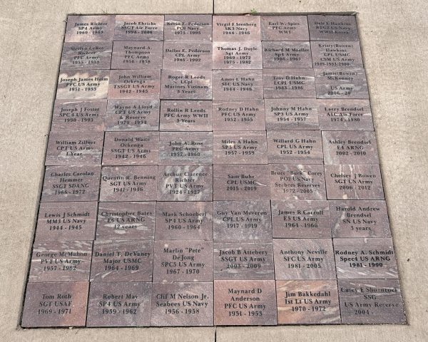 COLMAN, SOUTH DAKOTA VETERANS MEMORIAL BRICKS SECTION A