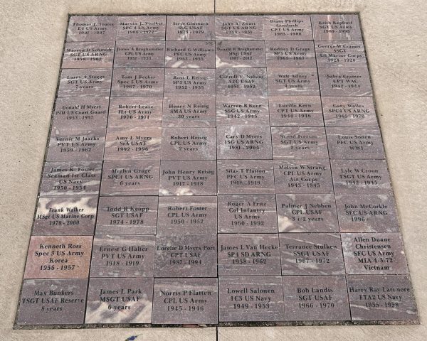 COLMAN, SOUTH DAKOTA VETERANS MEMORIAL BRICKS SECTION B