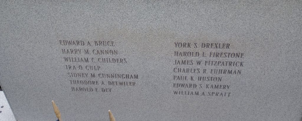 COLUMBIANA CEMETERY WAR VETERANS MEMORIAL LEFT STONE