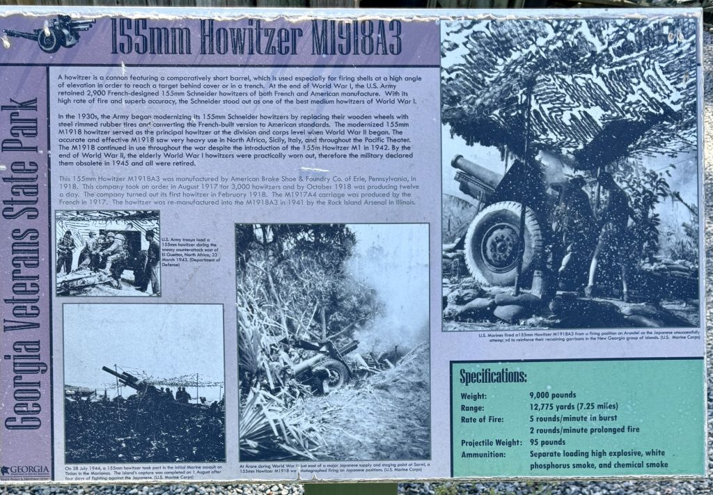 CORDELE 155 HOWITZER M1918A3 MEMORIAL PLAQUE
