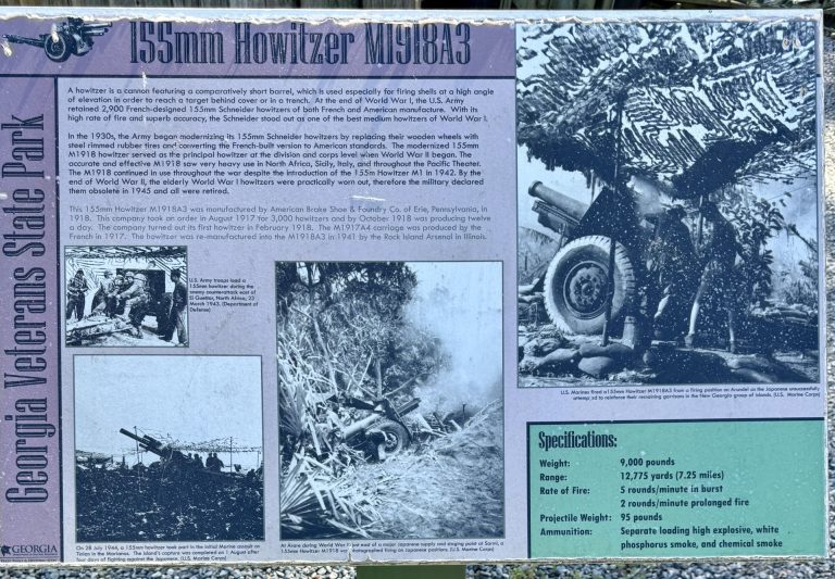 CORDELE 155 HOWITZER M1918A3 MEMORIAL PLAQUE
