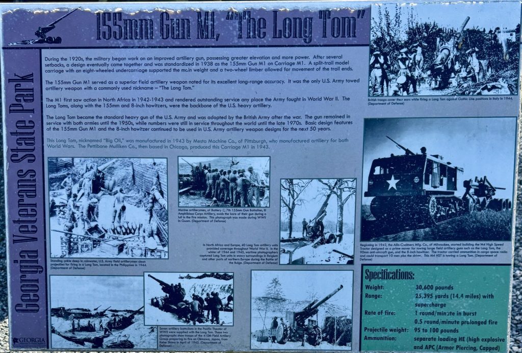 CORDELE 155MM GUN M1, “THE LONG TOM” MEMORIAL PLAQUE
