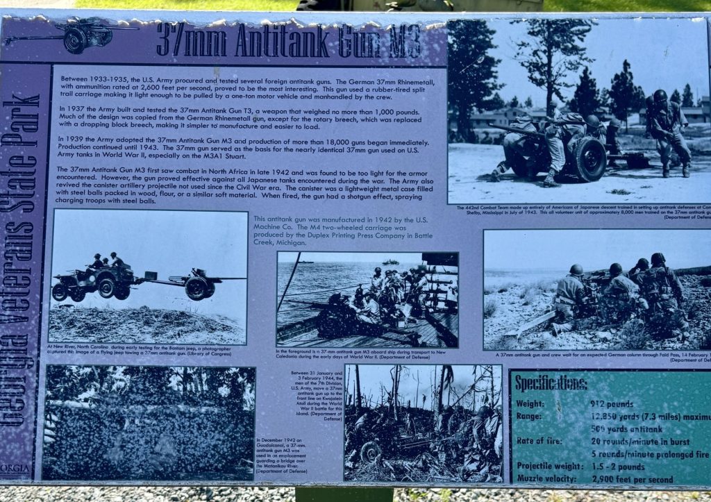 CORDELE 37MM ANTITANK GUN M3 MEMORIAL PLAQUE