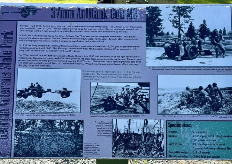 CORDELE 37MM ANTITANK GUN M3 MEMORIAL PLAQUE