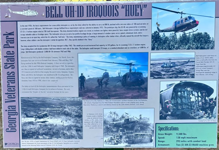 CORDELE BELL UH-1D IROQUOIS HUEY MEMORIAL AIRCRAFT PLAQUE
