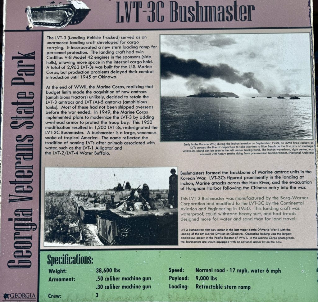 CORDELE LVT-3C BUSHMASTER MEMORIAL PLAQUE