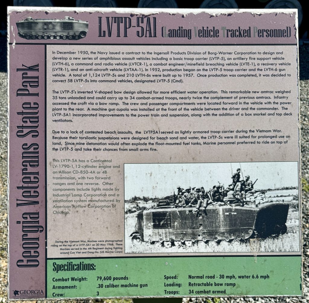 CORDELE LVTP-5A1 LANDING VEHICLE TRACKED PERSONNEL MEMORIAL PLAQUE