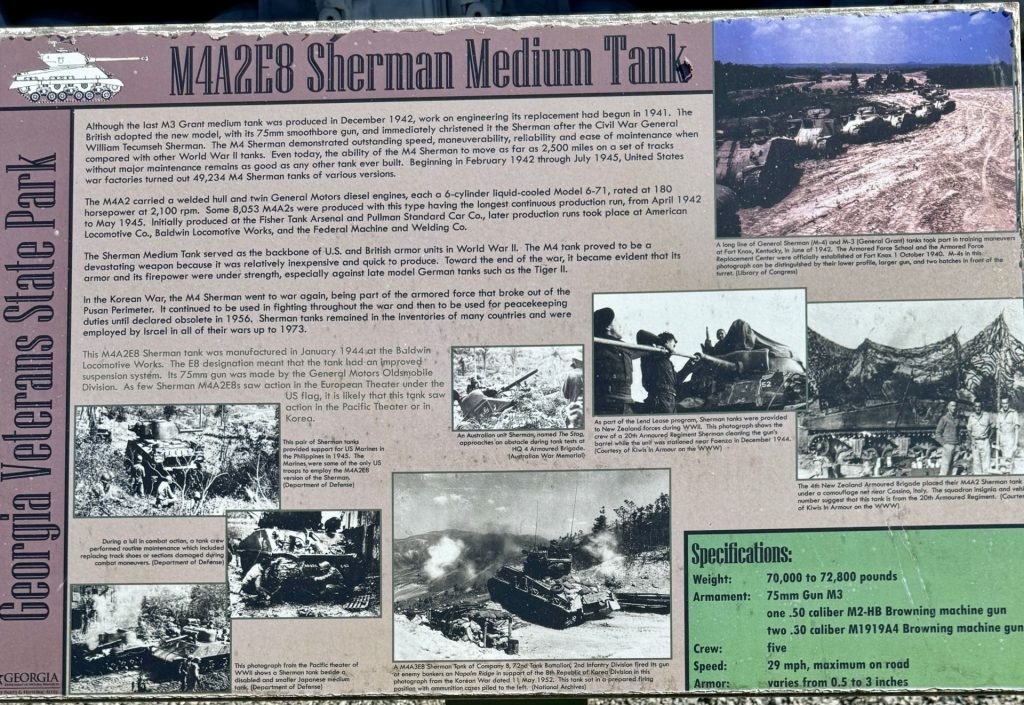CORDELE M4A2E8 SHERMAN MEDIUM TANK MEMORIAL PLAQUE