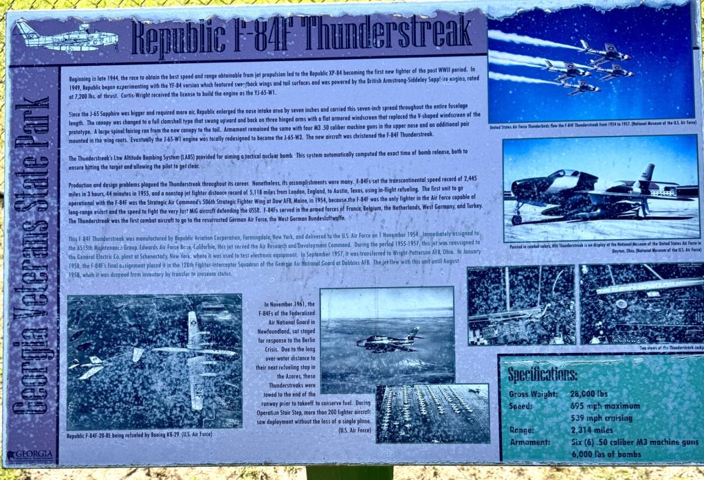 CORDELE REPUBLIC F-84F THUNDERSTREAK MEMORIAL AIRCRAFT PANEL