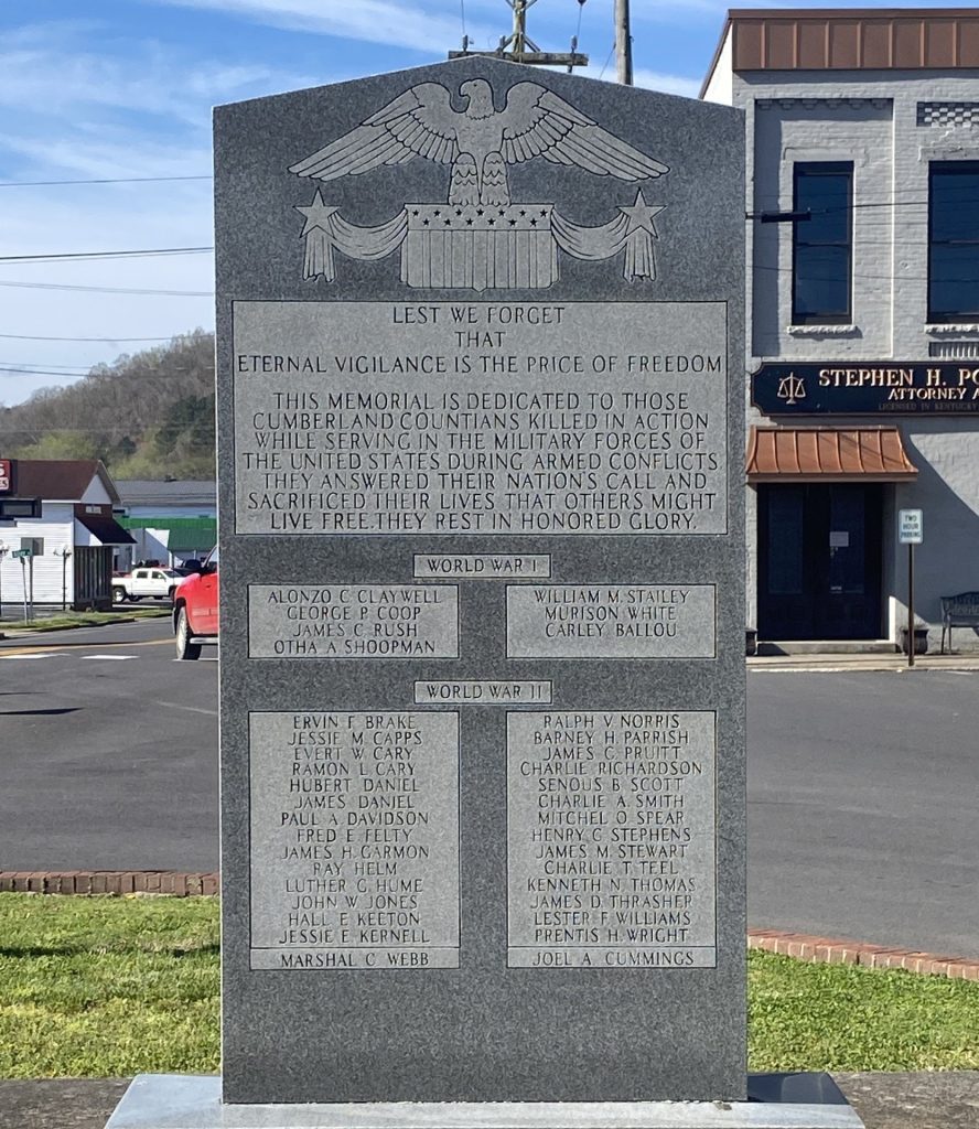 CUMBERLAND COUNTIANS SUPREME SACRIFICE WAR MEMORIAL FRONT