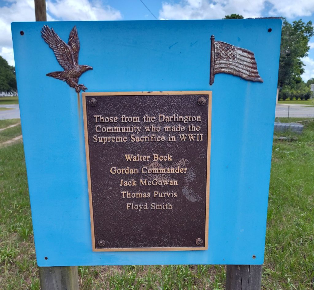 DARLINGTON COMMUNITY SUPREME SACRIFICE WWII MEMORIAL