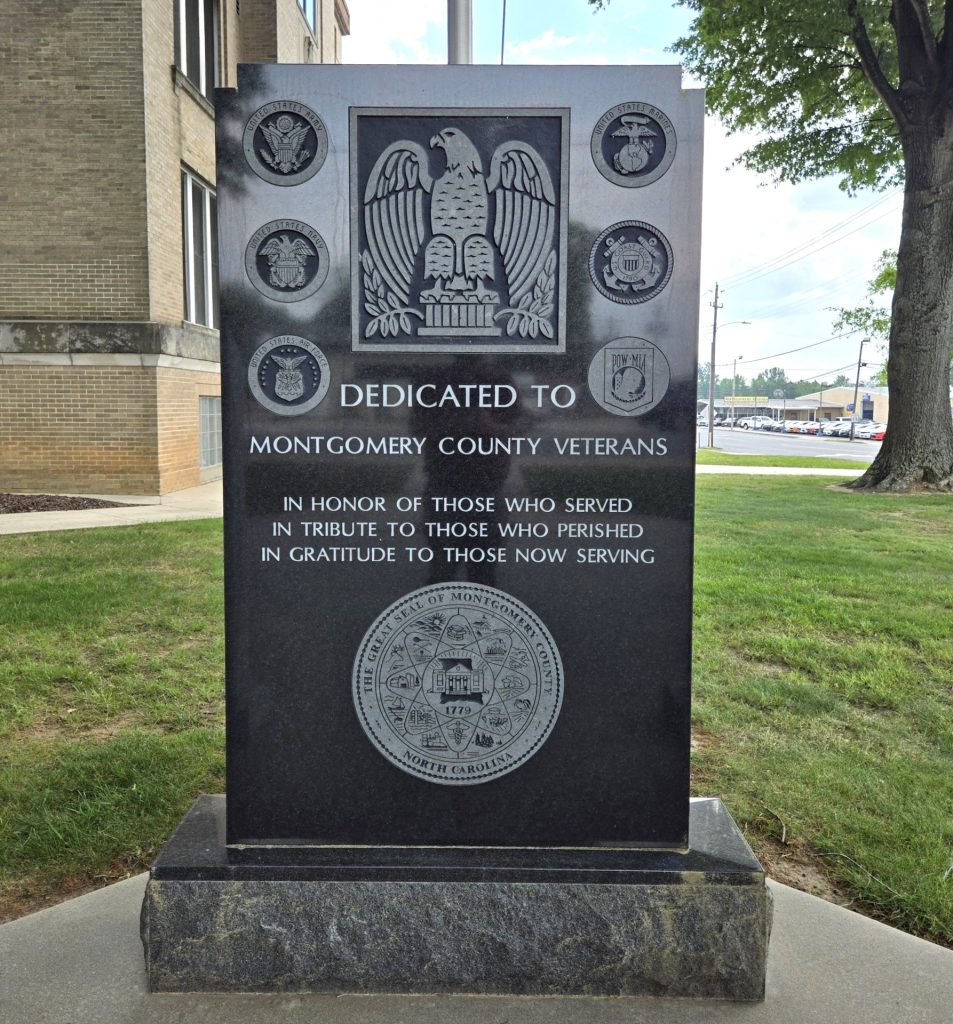 DEDICATED TO MONTGOMERY COUNTY VETERANS MEMORIAL CENTER STONE