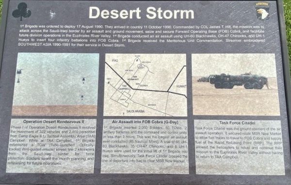 DESERT STORM AIRBORNE WAR MEMORIAL PANEL