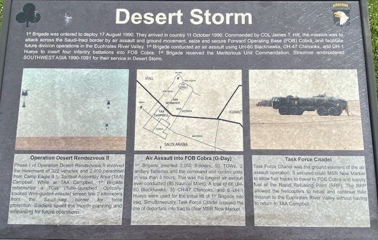 DESERT STORM AIRBORNE WAR MEMORIAL PANEL