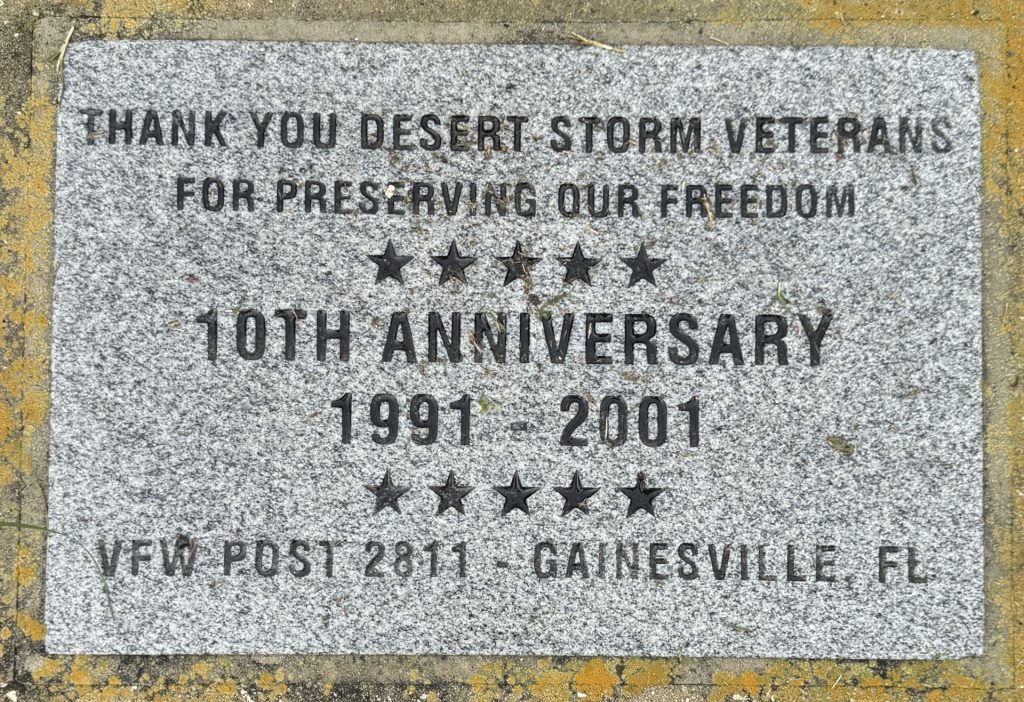 DESERT STORM VETERANS 10TH ANNIVERSARY MEMORIAL STONE
