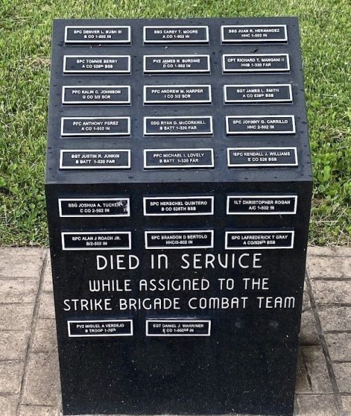 DIED IN SERVICE STRIKE BRIGADE COMBAT TEAM WAR MEMORIAL