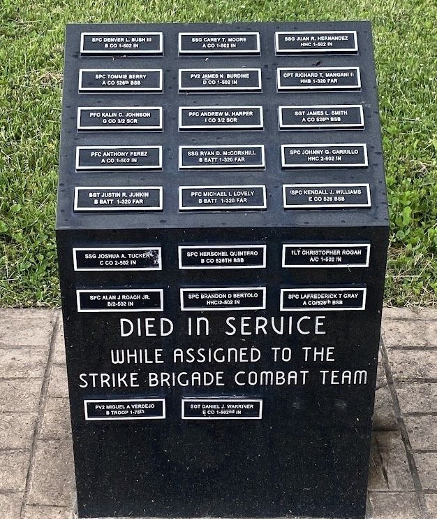 DIED IN SERVICE STRIKE BRIGADE COMBAT TEAM WAR MEMORIAL