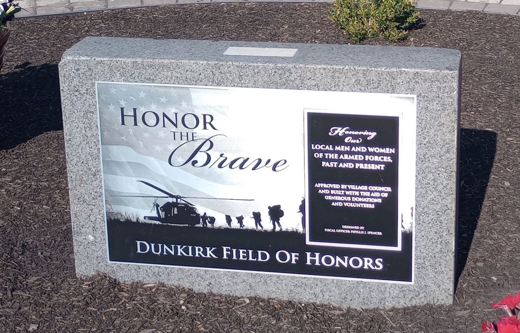 DUNKIRK FIELD OF HONORS WAR MEMORIAL ENTRANCE STONE