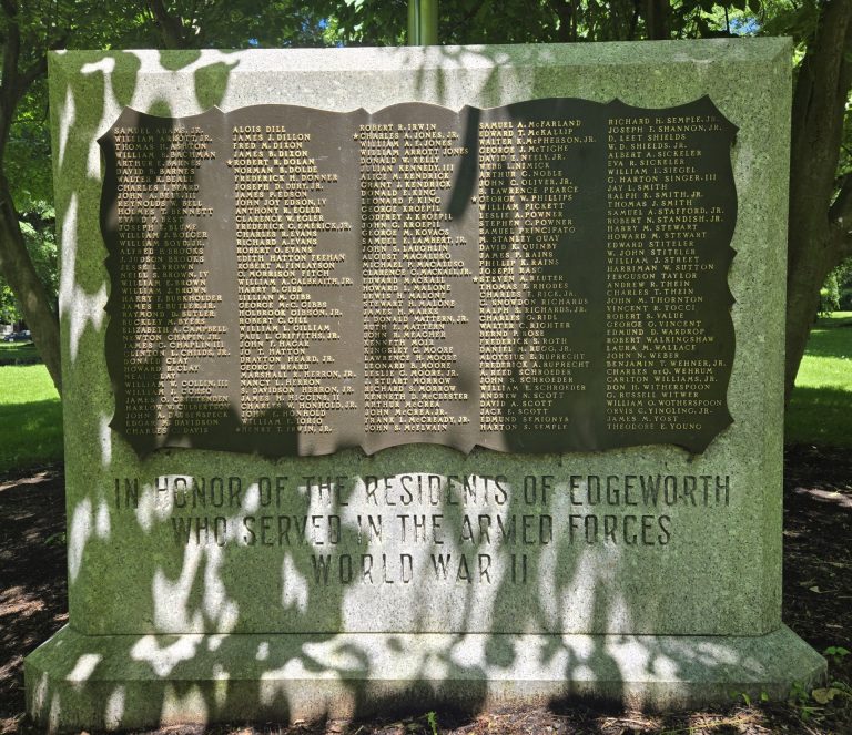 EDGEWORTH WORLD WAR II HONOR ROLL MEMORIAL