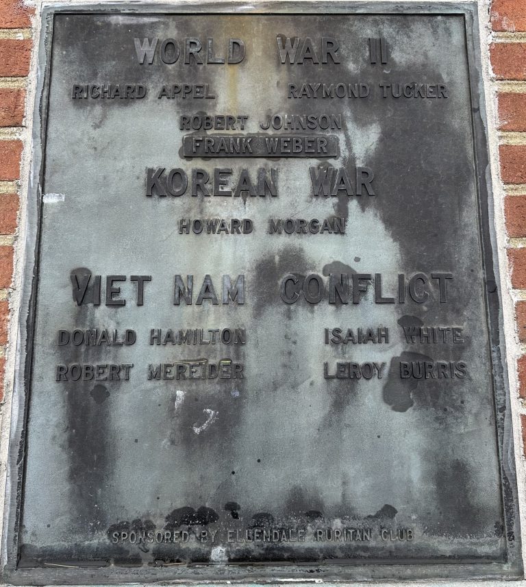 ELLENDALE RURITAN CLUB WAR VETERANS MEMORIAL PLAQUE