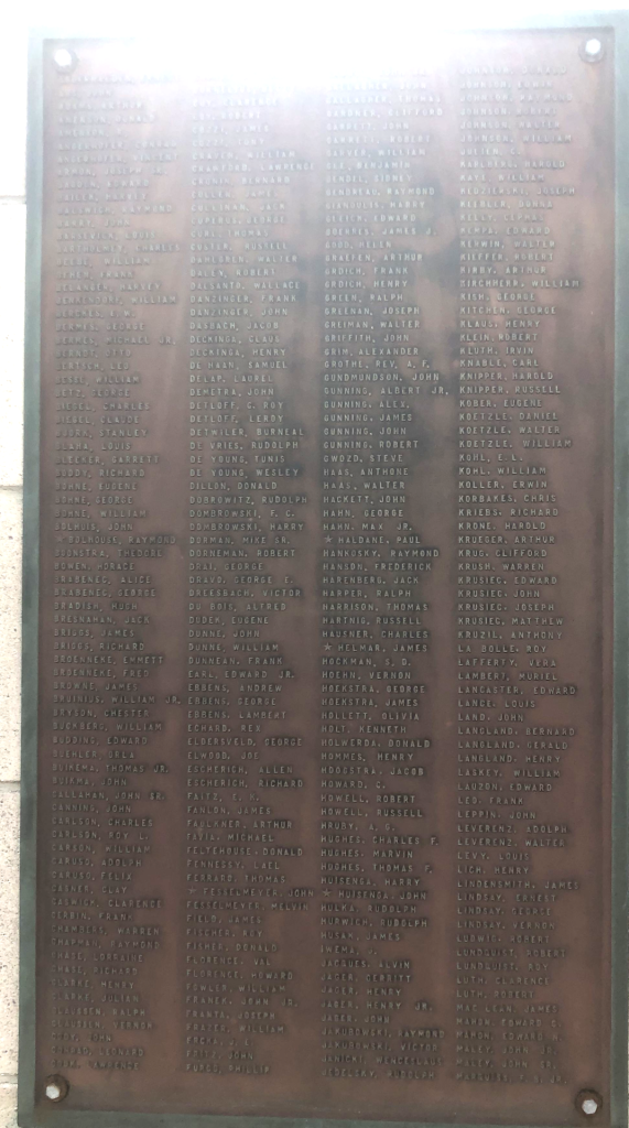 EVERGREEN PARK WAR VETERANS MEMORIAL PLAQUE B