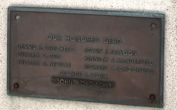 EVERGREEN PARK WAR VETERANS MEMORIAL PLAQUE F