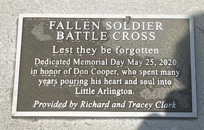 FALLEN SOLDIER BATTLE CROSS MEMORIAL PLAQUE