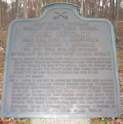FIRST BRIGADE CAVALRY CORPS THIRD DIVISION WAR MEMORIAL PLAQUE
