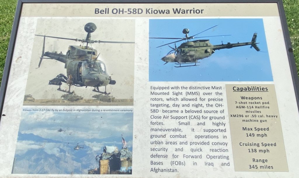 FORT CAMPBELL BELL OH-58D KIOWA WARRIOR MEMORIAL PANEL