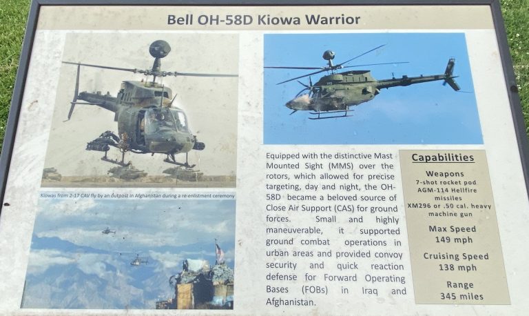 FORT CAMPBELL BELL OH-58D KIOWA WARRIOR MEMORIAL PANEL