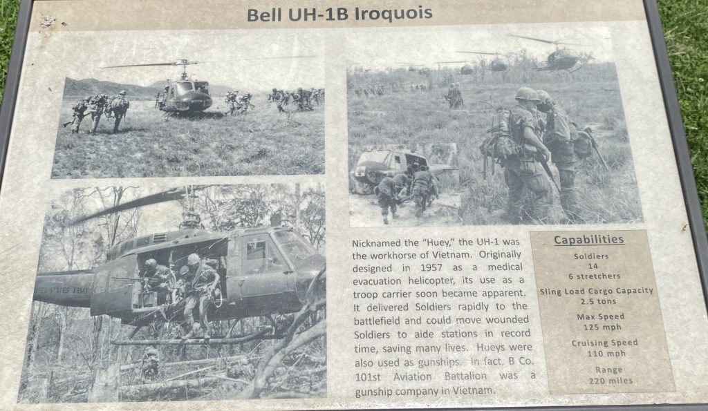 FORT CAMPBELL BELL UH-1B IROQUOIS WAR MEMORIAL PANEL