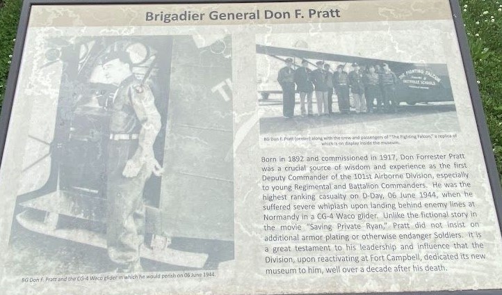 FORT CAMPBELL BRIGADIER GENERAL DON F. PRATT WAR MEMORIAL PANEL