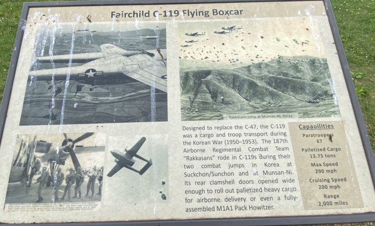 FORT CAMPBELL C-119 FLYING BOXCAR MEMORIAL AIRCRAFT PANEL