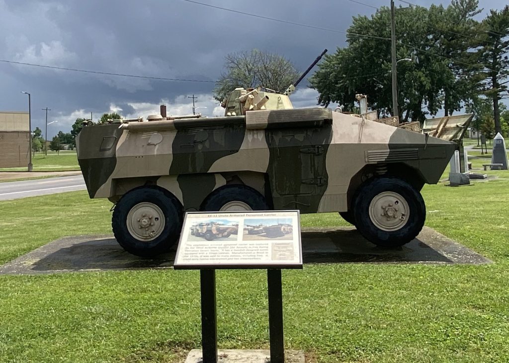 FORT CAMPBELL EE-11 URUTU ARMORED PERSONNEL CARRIER WAR MEMORIAL