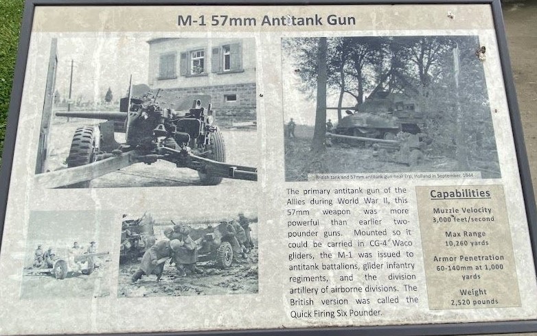 FORT CAMPBELL M-1 57MM ANTITANK GUN MEMORIAL PLAQUE