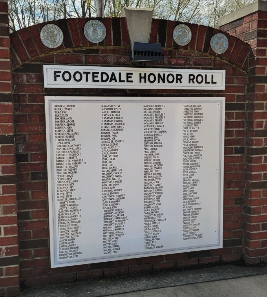 FOTTEDALE HONOR ROLL MEMORIAL
